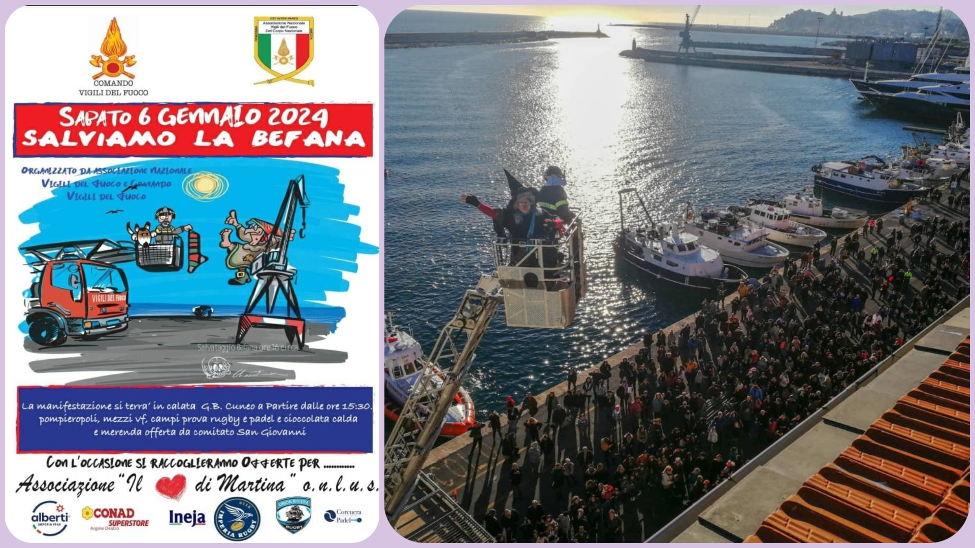 Imperia: “Salviamo la Befana”, sabato 6 gennaio in Calata Cuneo la manifestazione in favore del Cuore di Martina /Il programma